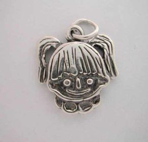 Silver Child Smiley Face GIRL CHARM