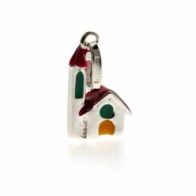 Sterling Silver Enamel Church Charm