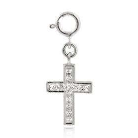 Sterling Silver CZ Cross Charm