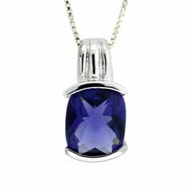 Simulated Tanzanite CZ Renaissance Pendant