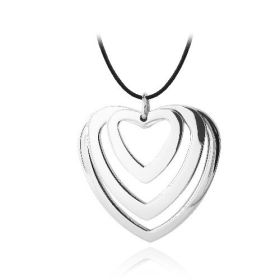 Stainless Steel Triple Heart Dangle Necklace