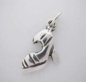 Silver * HIGH HEEL SHOE CHARM * 60s platform
