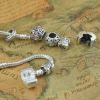 Cute Elephant Dangling Beads Charm Snake Chain Vintage Bracelet Silver Plated Beaded Bracelet