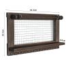 Wall Mounted Mesh Jewelry Organizer, Rustic Brown Wood Chic Earring Holder with Shelf, Hanging Hook for Necklace, Removable Rod for Bracelet Brown
