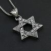 Titanium Steel Pendant Necklace Six-Pointed Star Stainless Jewelry for Men and Women