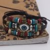 Multilayer Beads Evil Eye Bracelet Leather Wrap Bracelet Boho Jewelry for Women Men