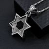 Titanium Steel Pendant Necklace Six-Pointed Star Stainless Jewelry for Men and Women