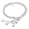 Heart Pendant Jewelry Silver Love Multi Strand Snake Chain Bracelet for Women