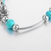 Bohemian Bracelet Turquoise Cracked Resin Ball with Unique Butterfly Carving Beach Jewelry