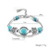 Bohemian Bracelet Turquoise Cracked Resin Ball with Unique Butterfly Carving Beach Jewelry