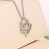 Jewelry Sterling Silver I Love You to The Moon and Back Love Heart Cubic Zirconia Pendant Necklace