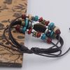 Multilayer Beads Evil Eye Bracelet Leather Wrap Bracelet Boho Jewelry for Women Men