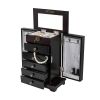 Wooden Jewelry Box Organizer Wood Cabinet 6 Layers Case with 5 Drawers- Brown