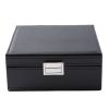 Jewelry Box 50 Slot Earring Organizer 2-layer Detachable With Large Mirror