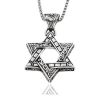 Titanium Steel Pendant Necklace Six-Pointed Star Stainless Jewelry for Men and Women