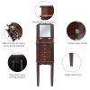 Jewelry Cabinet w/Drawers&Mirror Armoire Storage Stand Chest Organizer Christmas