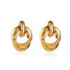 Women Eardrop Earrings Post Double Round Twisted Stud Earrings Drop Dangle Fine Jewelry Gifts for Her