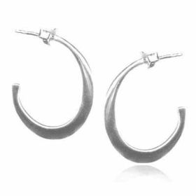 Sterling Silver Oval Hoop Earrings (SKU: H2949)