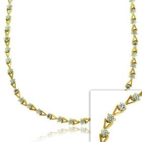 Royal Sterling Silver .925 Genuine Diamond Accent Tennis Necklace (SKU: NG9650)