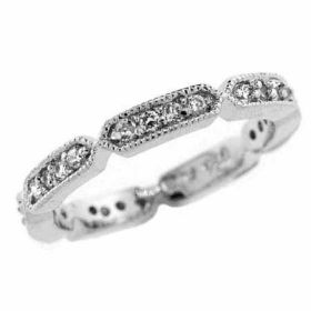 Sterling Silver CZ Antique Eternity Ring (SKU: R7016-7)