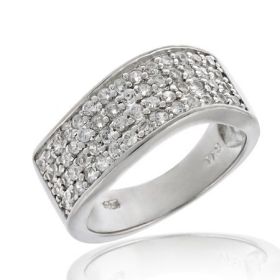 Sterling Silver CZ Bridal Engagement Band (SKU: R10831-6)