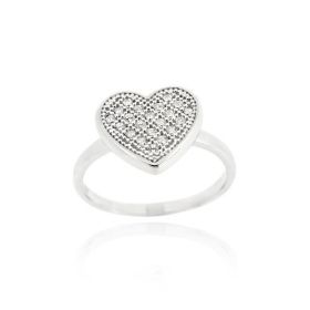 Sterling Silver CZ Micro Pave Heart Ring (SKU: R11676-8)