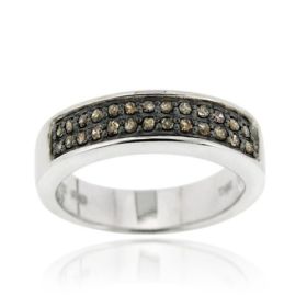 Sterling Silver 1/4ct. TDW Champagne Diamond Band Ring (SKU: R11862M6-5)