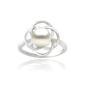 Sterling Silver Freshwater Cultured Pearl Flower Ring (SKU: R13264FPL-6)