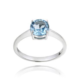 Sterling Silver Swiss Blue Topaz Solitaire Round Ring (SKU: R11866SBT-10)
