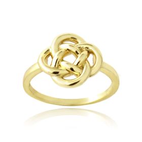18K Gold over Sterling Silver Love Knot Flower Ring (SKU: RG13476-8)
