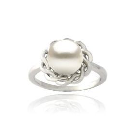 Sterling Silver Freshwater Cultured Pearl Twisted Flower Ring (SKU: R13265FPL-6)