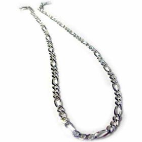 Sterling Silver polished Figaro link necklace (SKU: 1191-20)