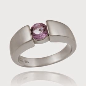 Sterling Silver Genuine Amethyst Ring (SKU: R143-6)