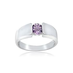 Sterling Silver Genuine Amethyst Ring (SKU: R143-5)