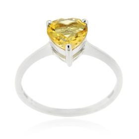 Sterling Silver Citrine Solitaire Heart Ring (SKU: R11885C-5)