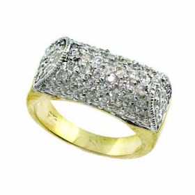 18K Gold over Sterling Silver CZ Dome Ring (SKU: RG4613-5)