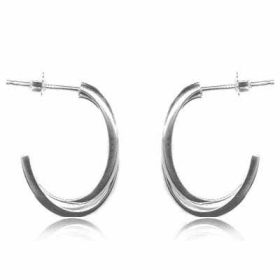 Sterling Silver Double Twisted Hoop Earrings (SKU: H2959)
