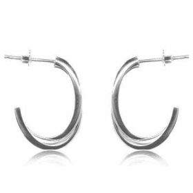 Sterling Silver Double Twisted Hoop Earrings (SKU: H2959)