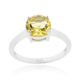 Sterling Silver Citrine Solitaire Round Ring (SKU: R11886C-5)
