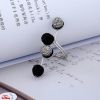 Open Ring with Black and White Resin Stones Womens Fashion