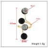 Open Ring with Black and White Resin Stones Womens Fashion