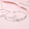 Chain Bracelet Round Charms Half Bar Rose Gold Plated with Lock Adjustable for Women