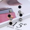 Open Ring with Black and White Resin Stones Womens Fashion