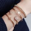 Multi-Layer 4 Pieces Bracelet Set Star Moon Charm Bracelet Bangle Jewelry Gift for Women Teens