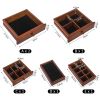 Handcrafted Wooden Jewelry Box Organizer Wood 5 Layers Case with 4 Drawers Brown