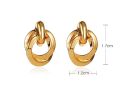Women Eardrop Earrings Post Double Round Twisted Stud Earrings Drop Dangle Fine Jewelry Gifts for Her